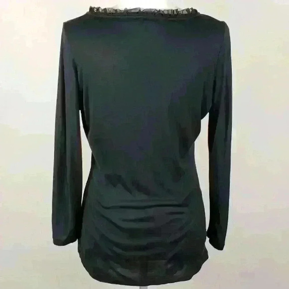 Talbots Black Top Gathered Scoop Ruffles Neckline - Picture 6 of 11